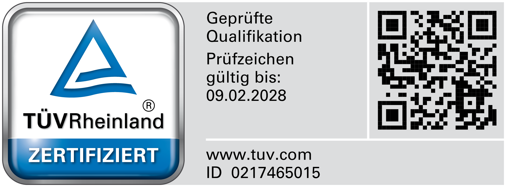 TÜV-Rheinland zertifiziert