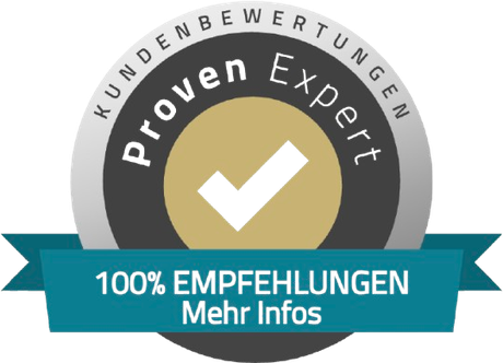 ProvenExpert: Sehr gut, 100% Empfehlungen